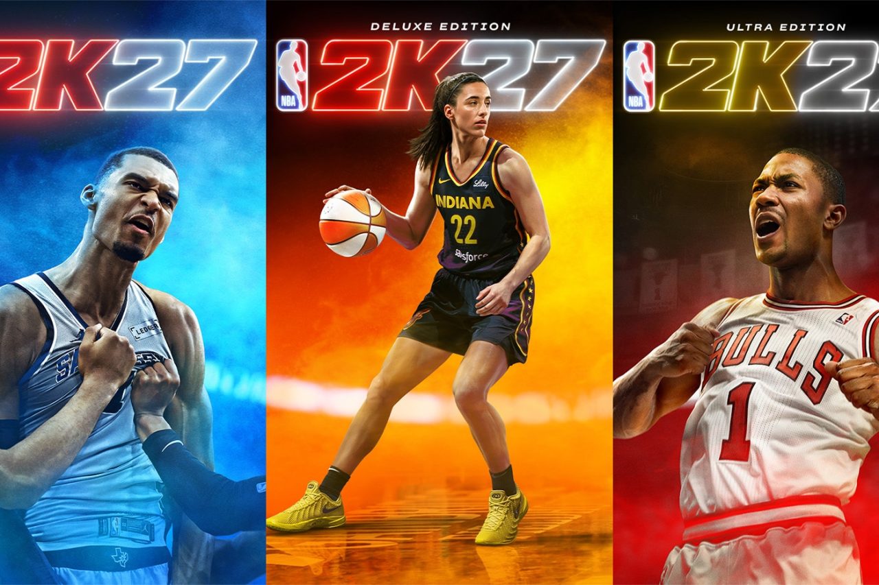 Trei coperți distincte pentru NBA 2K27 îi unesc pe Wembanyama, Clark și legenda Derrick Rose