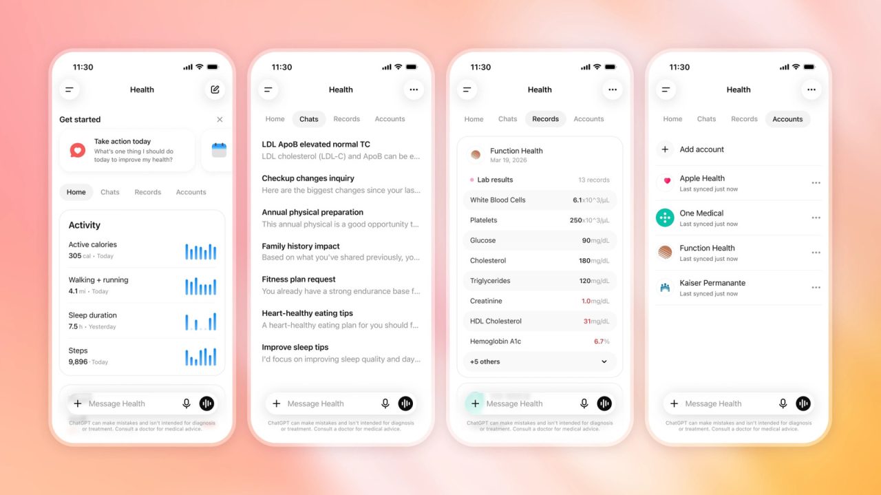 Poți să-i dai lui ChatGPT toate datele tale medicale liniștit zice OpenAI