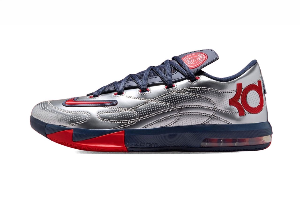 PSG x Nike KD 6 revine într-un argintiu metalic curat, gata să strălucească pe orice teren