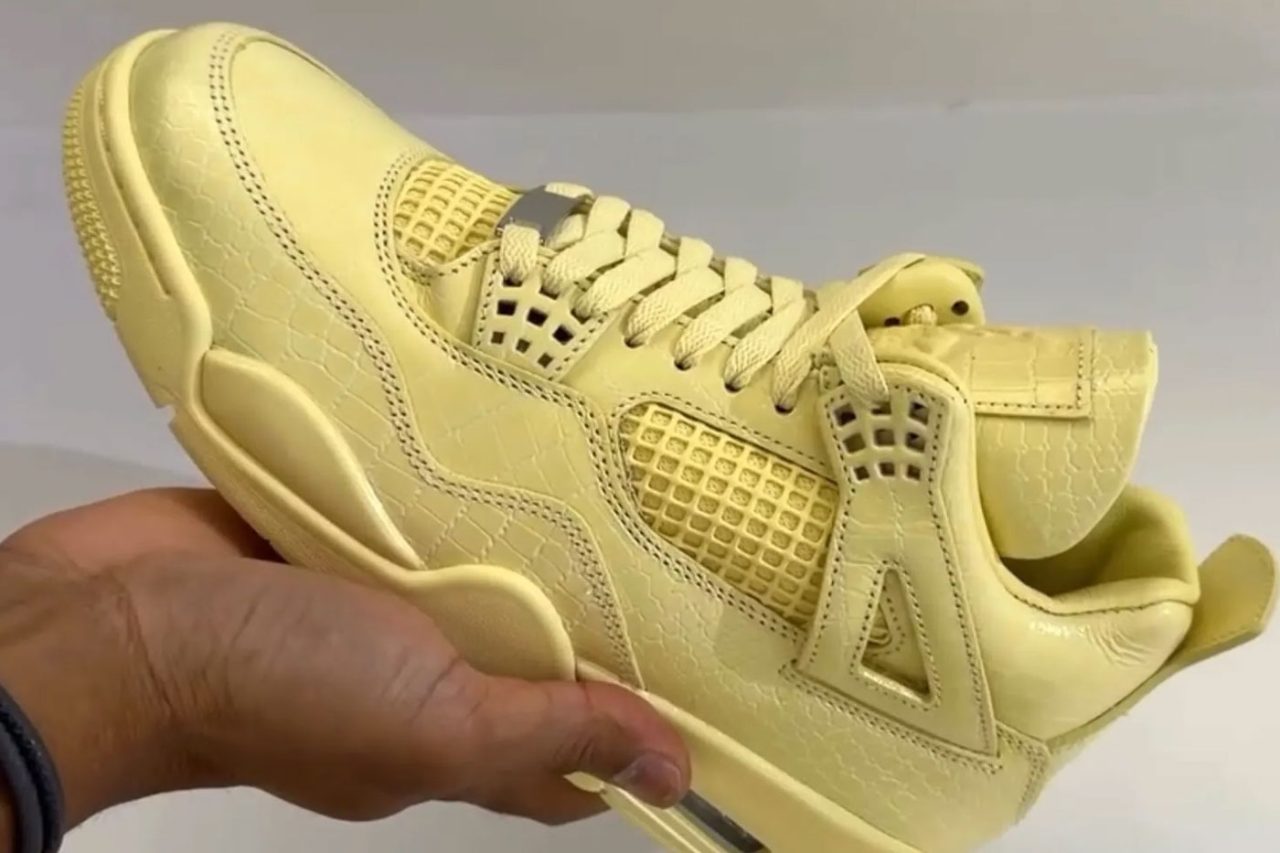 Privire de aproape asupra J Balvin x Air Jordan 4 Lemonade