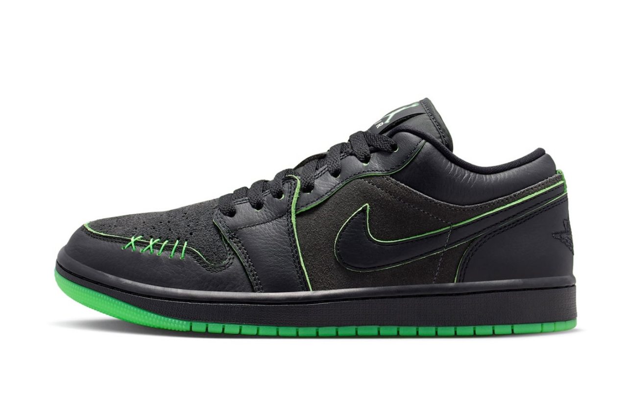 Air Jordan 1 Low Halloween cu detalii care luminează în întuneric