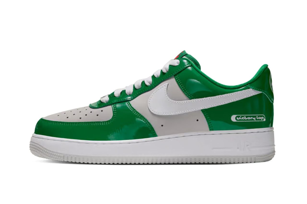 Victory Lap Radio și Nike transformă Air Force 1 Low în piele lacuită Pine Green